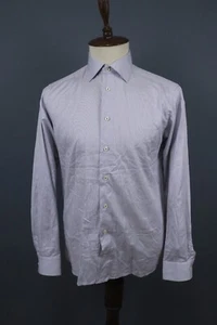 Eton Slim Fit Blue Long Sleeve Button Down Angle Cuff Shirt Size 42 / 16.5 - Picture 1 of 16