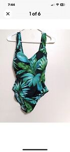 Miraclesuit Bathing Suit Swim One Piece Black, Green, and Blue.Underwire Size 14