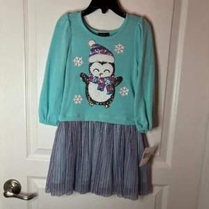 Lilt Kinder Mädchen Winter Pinguin Langarm Puffärmel Tutu Kleid, Größe 4 NEU - Bild 1 von 6