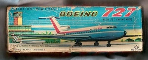 #HH. BOXED JAPANESE TIN TOY PAN AM BOEING 727 AIRCRAFT - Picture 1 of 10