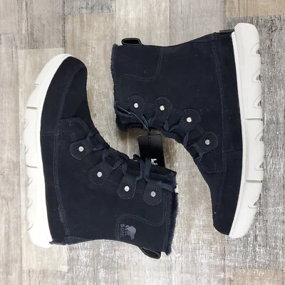 SOREL Explorer Next Joan WP Boots Women's Sz 8.5 Black Fawn Lace Up Boot - Image 1 of 4