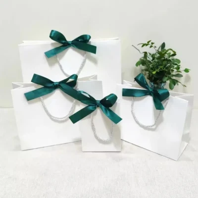 10pcs Custom Logo Gift Paper Packing Bags Craft Packaging Bags For Wedding Party - Image 1 of 4