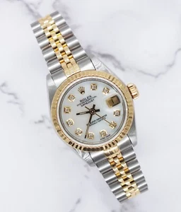 26mm Ladies Rolex Datejust with White Mother of Pearl Diamond Dial Box & Papers - Picture 1 of 11
