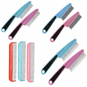 Pets Fine Medium Detangling Comb Flea Remover Dog Cat Metal Teeth Hair Comb Coat - Picture 1 of 5
