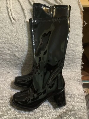 Botas GoGo Negras Adulto - Disfraz - Fiesta Talla 5.5 Años 60 Mod Foto 1 de 4