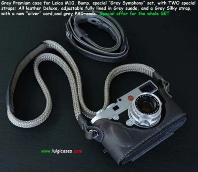 LUIGI HARMONY CASE for LEICA M10,P,R,MM,BUMP OR GRIP,GREY SYMPHONY+2 STRAPS, DHL - Image 1 of 4