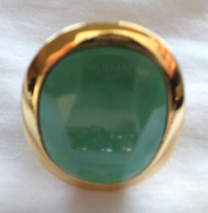 Kenneth Lane KJL Gold Tone Ring with a Large Turquoise Stone Size 7