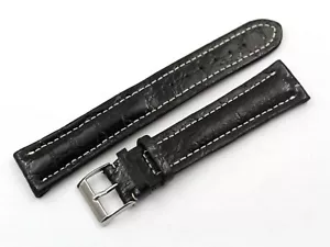 Cinturino Pelle Coccodrillo Nero Lucido Varie Misure XL Accessori Artigianale - Imagen 1 de 3