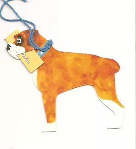 LOT OF 6 BOXER DOG PUPPY puppies GIFT TAGS Cards with STRING Vintage - Picture 1 of 1