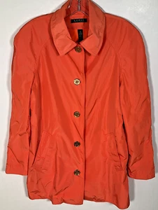 Chaqueta Lauren Ralph Lauren Mujer Mediana Coral Trinchera Botón Dorado Antiguo Dinero Preparación - Imagen 1 de 14