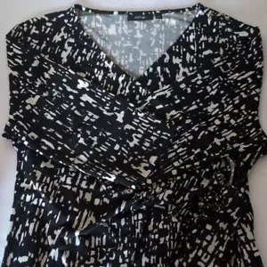 Apt 9 Black & White women's 3/4 length sleeve  wrap dress size XL - Picture 1 of 11