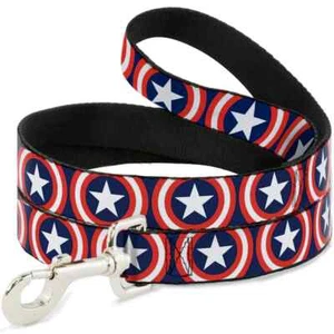 Buckle-Down Hundeleine Captain America Marvel Star rot weiß blau 4 Fuß - Bild 1 von 4