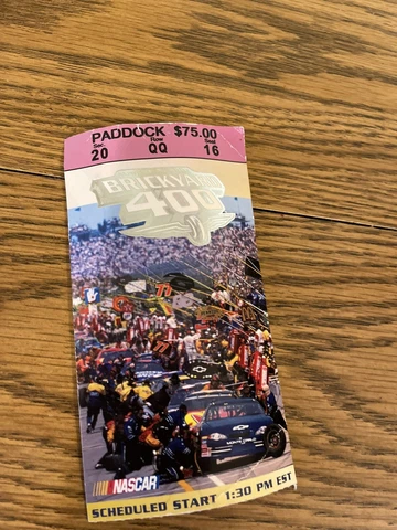2001 Brickyard 400 Race Used Ticket Stub IMS Nascar Winner #24 Jeff Gordon Cover