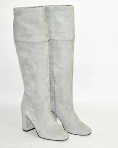 New! Cole Haan Tess Suede Cuff Boot Gray Size 7 B W12147 MSRP $350 - Picture 1 of 8