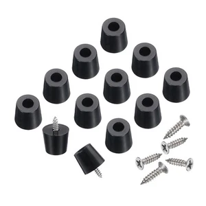 24pcs Rubber Feet Bumpers Buffer with Screws (Black, 0.7"H x 0.7"D) - Picture 1 of 6