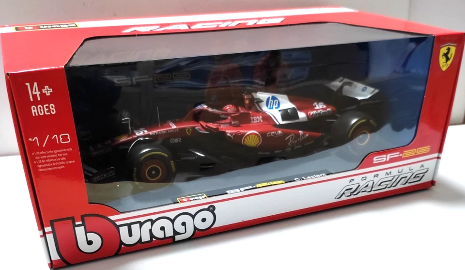1/18 BURAGO - FERRARI - F1 SF-25 TEAM SCUDERIA FERRARI N 16 SEASON 18-16816-L