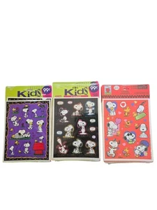 Kids Snoopy Woodstock Stickers Lot Of 3 Packs Vintage Hallmark Valentine's - Picture 1 of 5