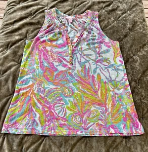 Lilly Pulitzer Essie Tanktop - Größe M Blumenmuster Strand bunt - gebraucht, in einwandfreiem Zustand - Bild 1 von 7