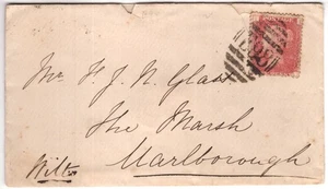WALES - GLAMORGAN, ABERAVON 1871 SCARCE "E98" (4VOS) 1d RED ENVELOPE - Picture 1 of 2