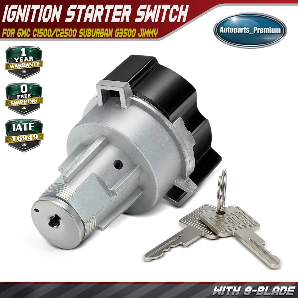 Ignition Starter Switch with Lock Cylinder for GMC C1500/C2500 Suburban Jimmy - Image 1 of 4