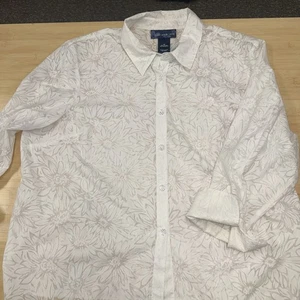 Susan Graver Womens Size 3X Floral Sheer Boho Artsy Festival Tunic Top - Picture 1 of 9