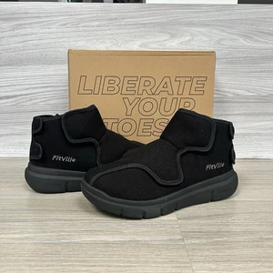 Fitville Easytop Diabéticos Invierno Calce Ancho Botas Talla 7.5 Negro Zapatos Zapatillas - Imagen 1 de 11