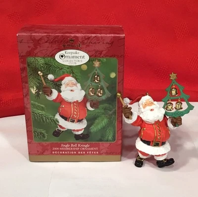 Ornamento Hallmark Keepsake Jingle Bell Kringle 2000 associação clube de colecionador - Imagem 1 de 4
