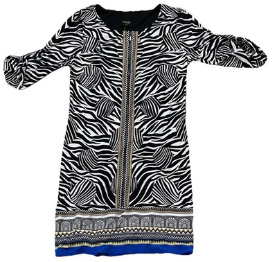 *Afilado* Vestido para mujer Laundry By Shelli Segal estampado geométrico talla 4 forrado Foto 1 de 4