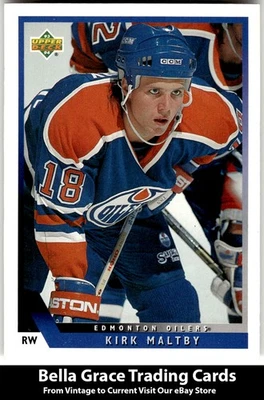 1993-94 Upper Deck Kirk Maltby #520 Edmonton Oilers Rookie NHL Hockey - Image 1 of 2