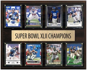 New York Giants Super Bowl XLII 42 Champions 12" x 15" acht Karten Plakette Manning - Bild 1 von 4