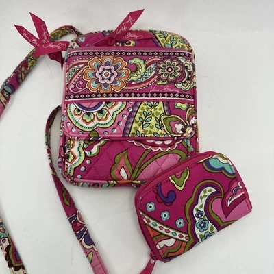 Vera Bradley Mini Crossbody bag Floral Purse Triple Hipster + Matching Wallet - Image 1 of 4