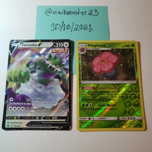 Tornadus V 124/198 - Pokemon TCG - Chilling Reign + Vileplume Rev Holo (PB1) - Picture 1 of 2
