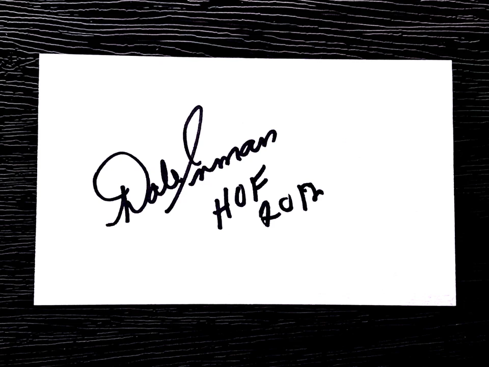 DALE INMAN NASCAR HOF RICHARD PETTY AUTOGRAPHED SIGNED INDEX CARD 3X5 - Image 1 of 1
