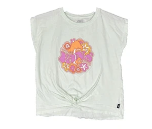 Vans Kinder T-Shirt XL (16) Knoten Grün Ärmellos Crew Pilz Psychedelisch Blumen - Bild 1 von 11