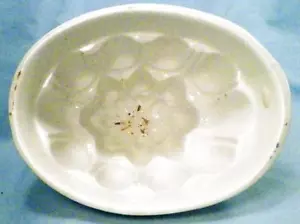Ironstone Lebensmittelform Gelee Aspik Pudding Eis weiß viktorianisch antik wie es ist - Bild 1 von 6