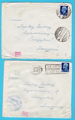 ITALY 2 censored covers 1940 Venezia to Denmark - Image 1 of 2