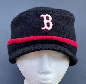 New Era Boston Red Sox Adult OSFA Black Knit Acrylic Hat Cap Brim Beanie - Picture 1 of 5