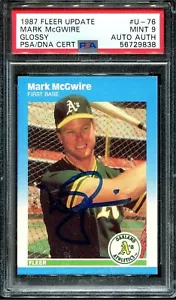 PSA 9 PSA ADN Autógrafo Rc Mark Mcgwire Automático 1987 Fleer Brillante U76 Novato Firmado - Imagen 1 de 2