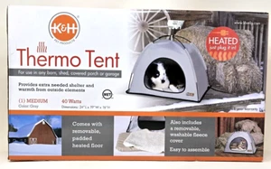 K&H Pet Products Thermo Tent Removable Padded Heated Floor 40 W Medium Dog Cat - Picture 1 of 16
