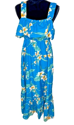 Vintage 70s Hilo Hattie’s Floral Hawaiian Halter Top Full Length Dress Women’s S - Image 1 of 4