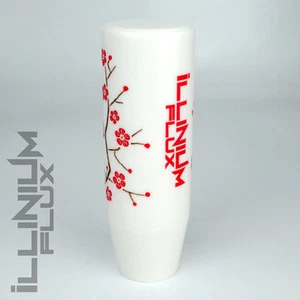 ILLINIUM FLUX RED PAINTED WHITE SAKURA BLOSSOM AUTOMATIC SHIFT KNOB 8X1.25 K31 - Picture 1 of 1