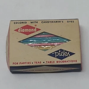 Vintage Diamant farbige Plektren in Box geöffnet Kuchen Dekoration Cup Cake - Bild 1 von 8