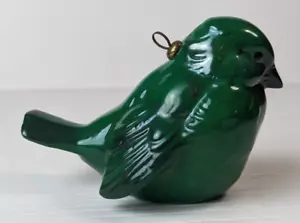Vintage Goebel W. Germany CV 74 Green Bird Sparrow Christmas Tree Ornament - Picture 1 of 10