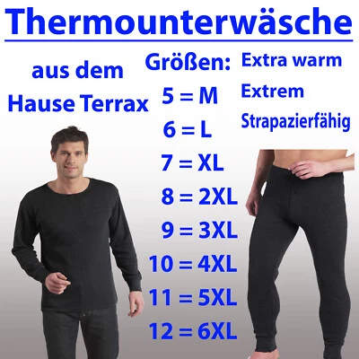 Unterhose Unterhemd Unterwäsche Thermo Komfort lang lange Leggings Größe M-6XL : - Bild 1 von 2