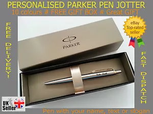 Personalised Engraved Parker Jotter Ballpoint Pen + GIFT Box option PRESENT - Foto 1 di 17