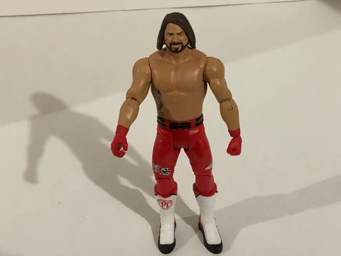 WWE AJ Styles Figure Mattel Basic Red Attire Exclusive WWF WCW TNA NJPW NWA ROH Cover