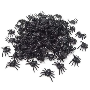 120PCS Plastic Mini Fake Black Spiders Halloween Home Party Decoration Props - Picture 1 of 7