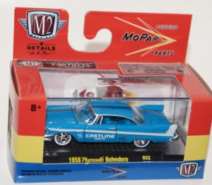M2 MACHINES 1958 PLYMOUTH BELVEDERE BLUE DIECAST MODEL TOY CAR 1/64 SCALE NEW - Picture 1 of 1