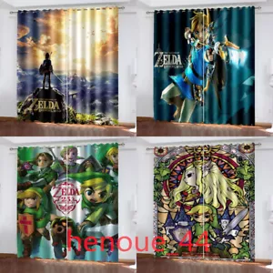 3D The Legend of Zelda Made Pair Thick Thermal Blackout Curtains Ring Eyelet UK - Picture 1 of 7