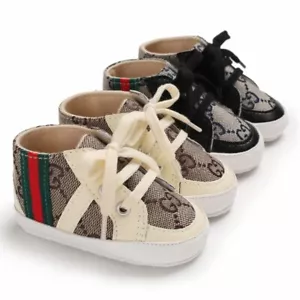 Classic Baby Boy Girl Crib Shoes Infant Sneakers Casual Shoes Newborn Baby Shoes - Picture 1 of 24